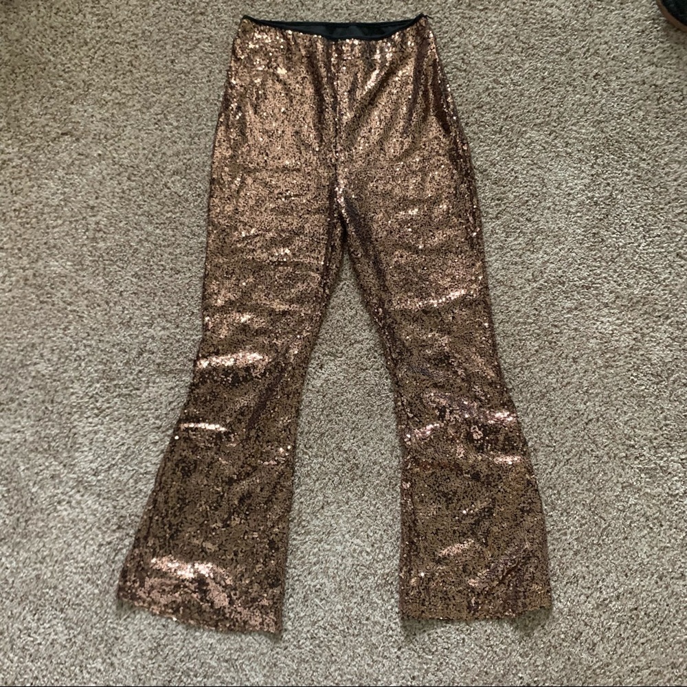 Flared Sequin Pants - image 1